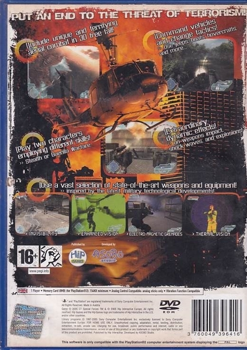 CT SPECIAL FORCES Fire for Effect - PS2 (B Grade) (Genbrug)